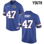 Youth Florida Gators #47 Austin Perry NCAA Nike Blue Authentic Stitched College Football Jersey AVP5262KX